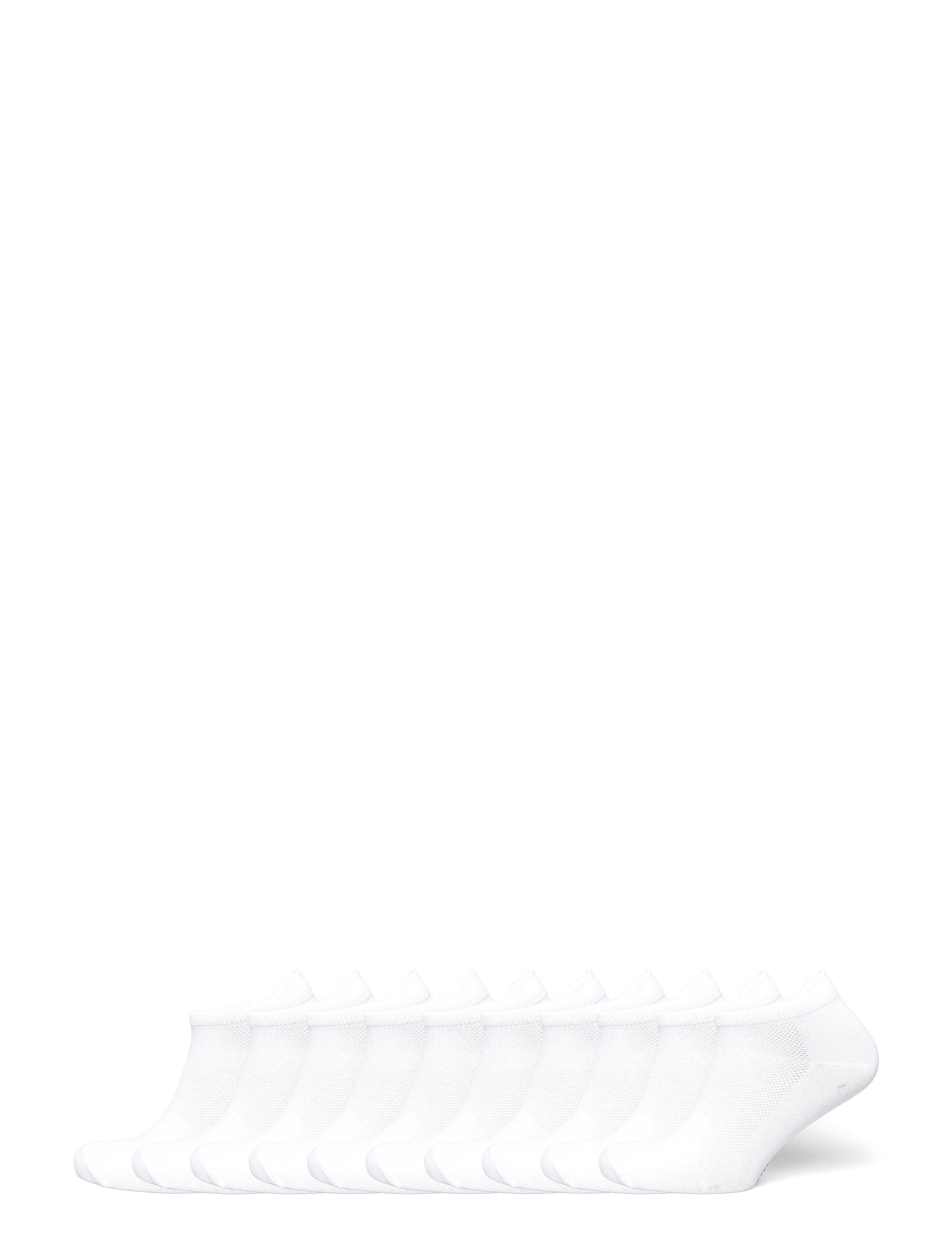 ZEBDIA 10-PK Ancle Running Socks - ZEBDIA - WHITE / white