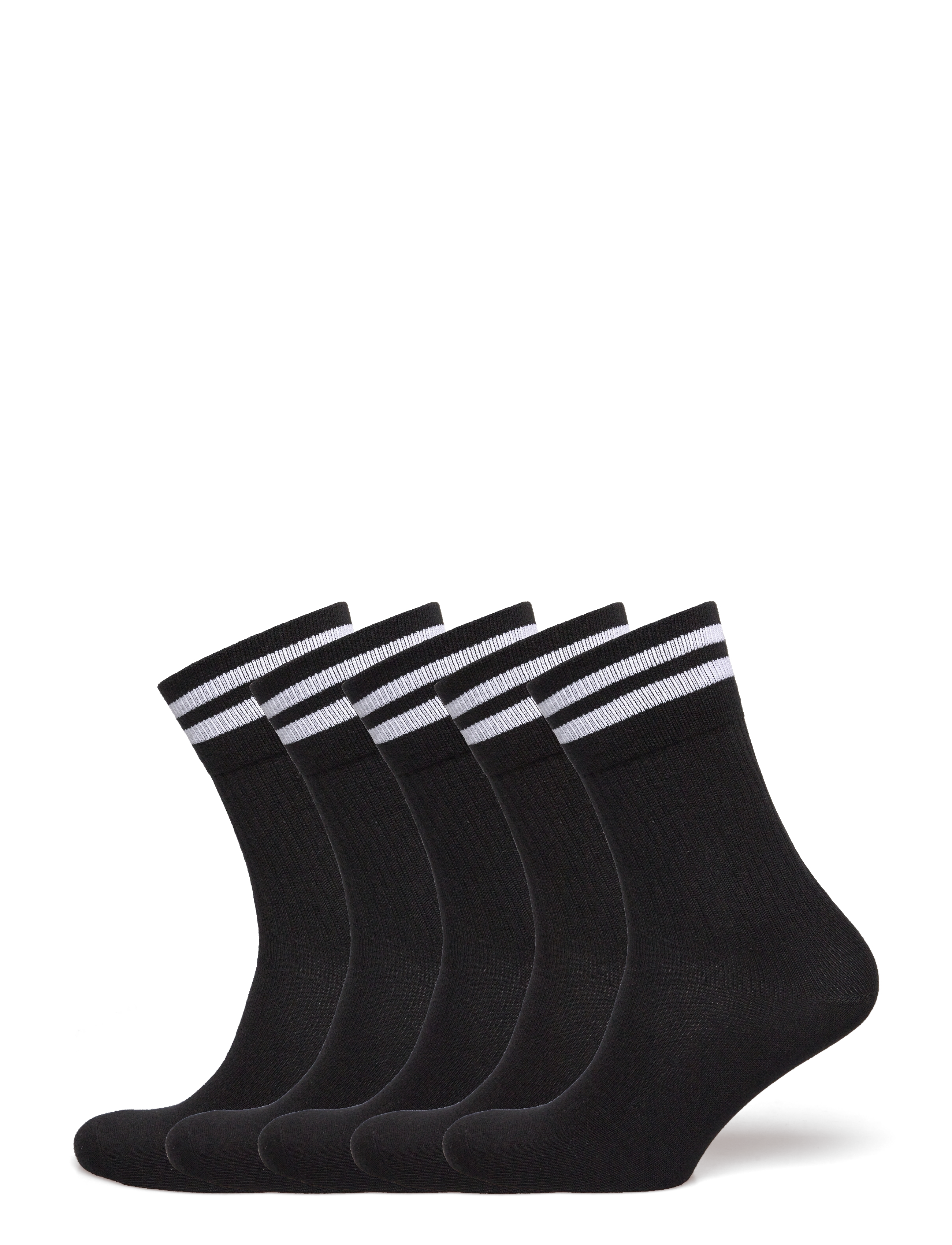 ZEBDIA 5-Pk Tennis Socken With Stripes Schwarz - 35-38 - Damen