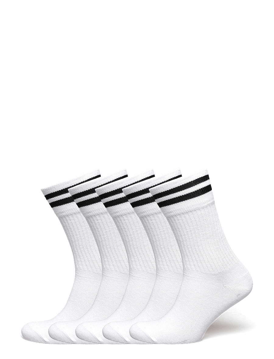 ZEBDIA - 5-PK Tennis Socks with Stripes - sporta zeķes - white - 0