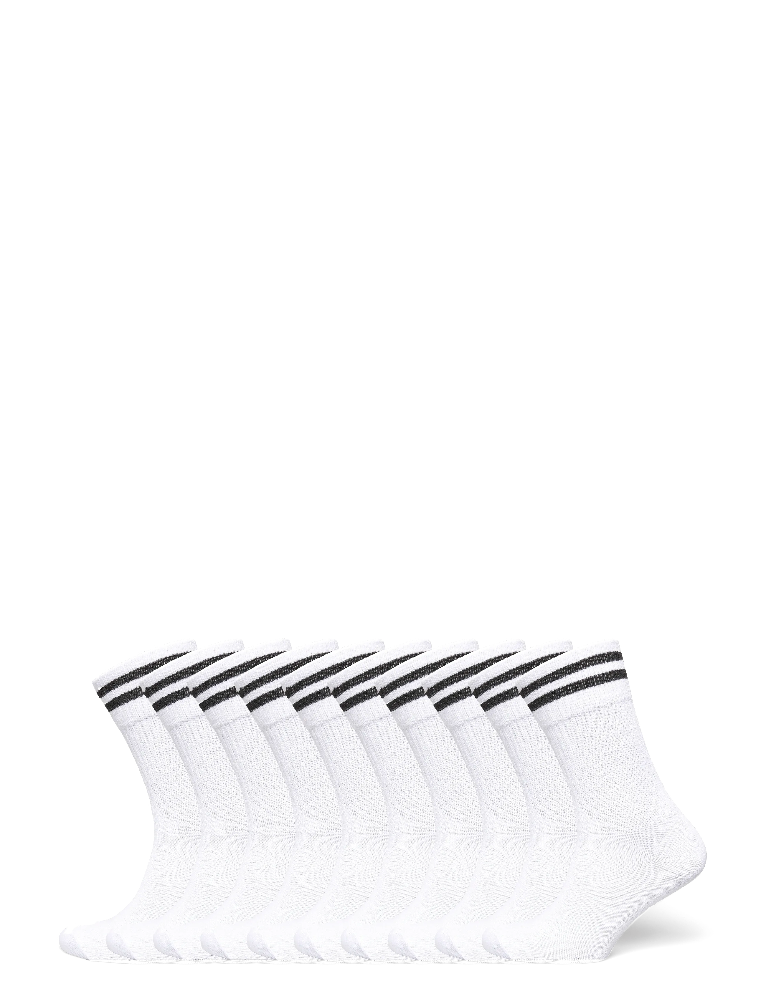 ZEBDIA 10-Pk Tennis Socken With Stripes Weiß - 35-38 - Damen