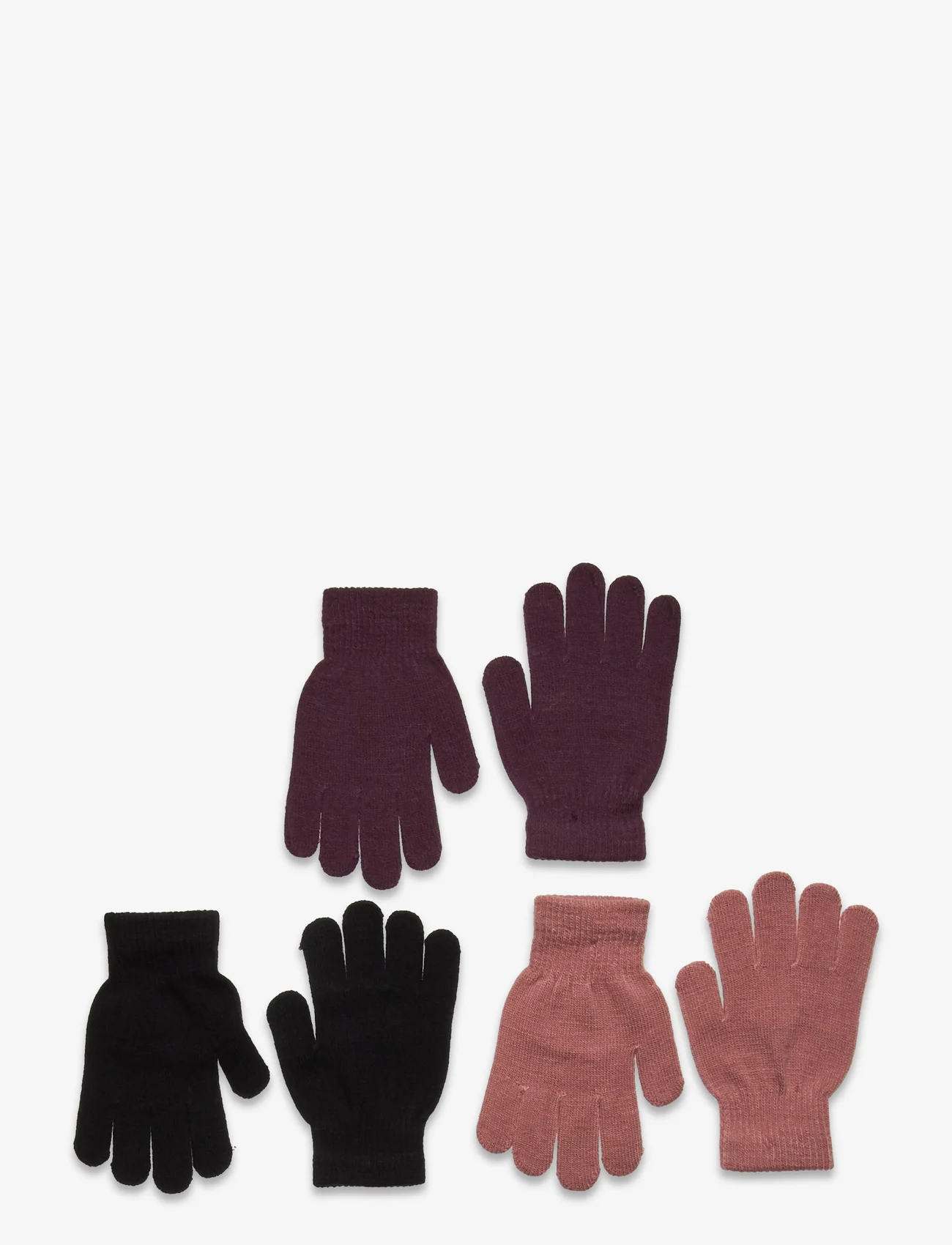 ZigZag - Neckar Knitted 3-Pack Gloves - mažiausios kainos - fudge - 0