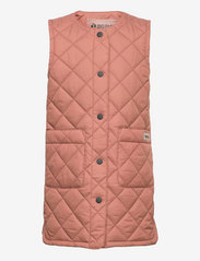 Maggie Long Quilted Vest - NUTMEG
