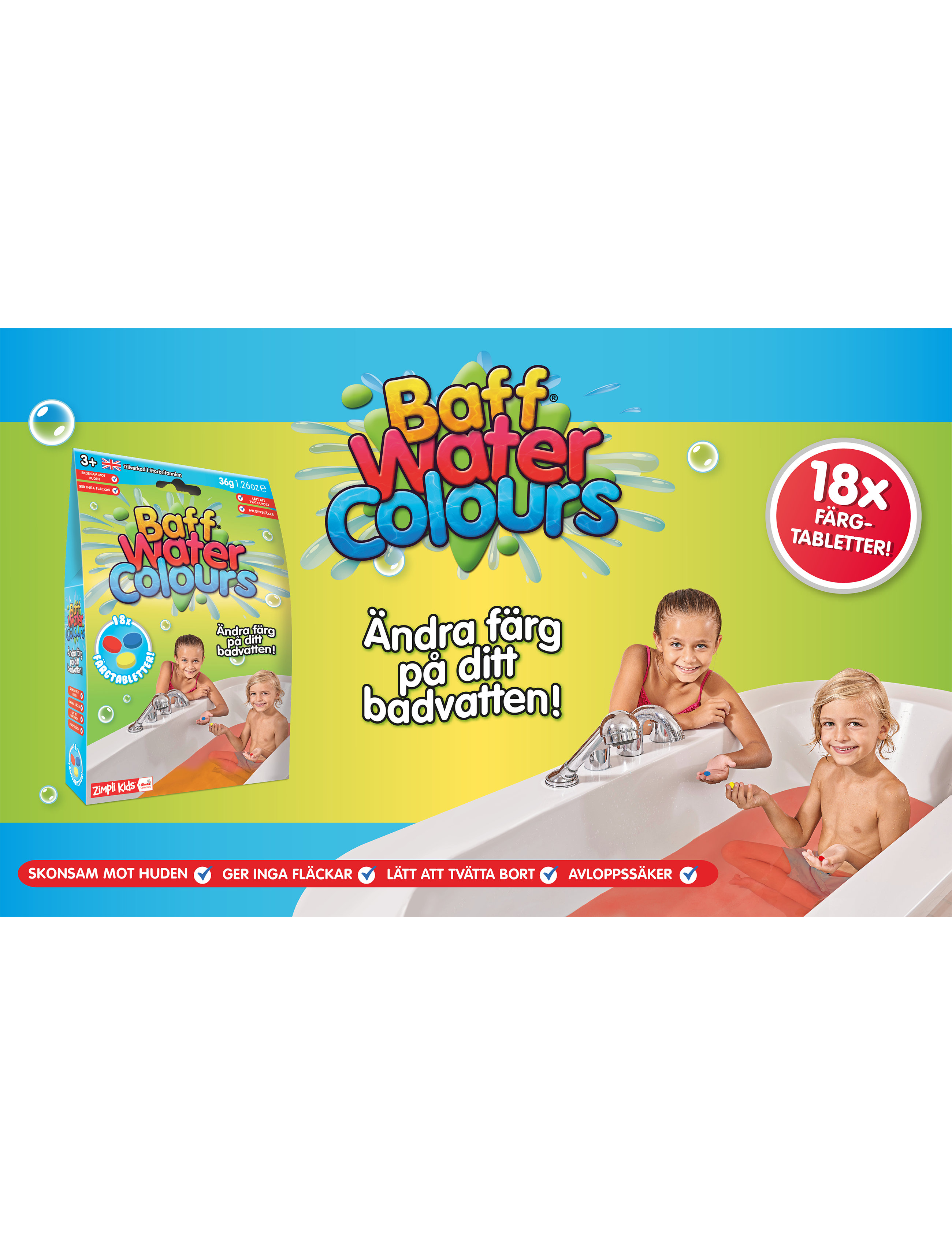 Zimpli kids - BAFF WATER COLOURS - 18 PACK - badelegetøj - multicoloured - 5