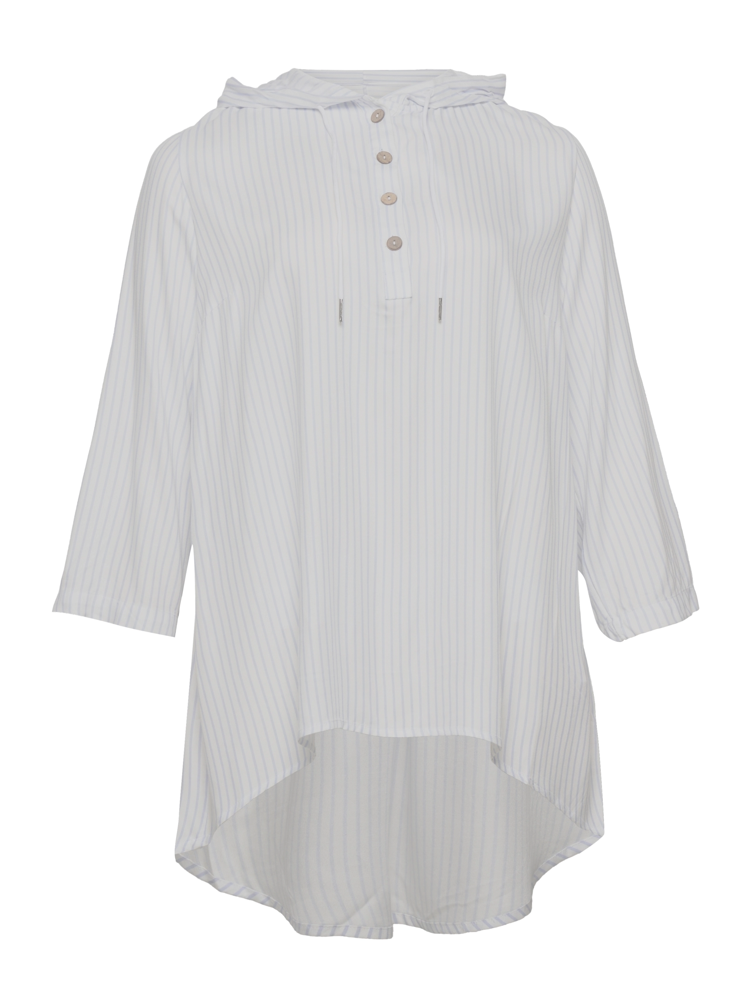 Zizzi - CALILO, 3/4, HOODIE TUNIC - icelandicblue stripe - 0
