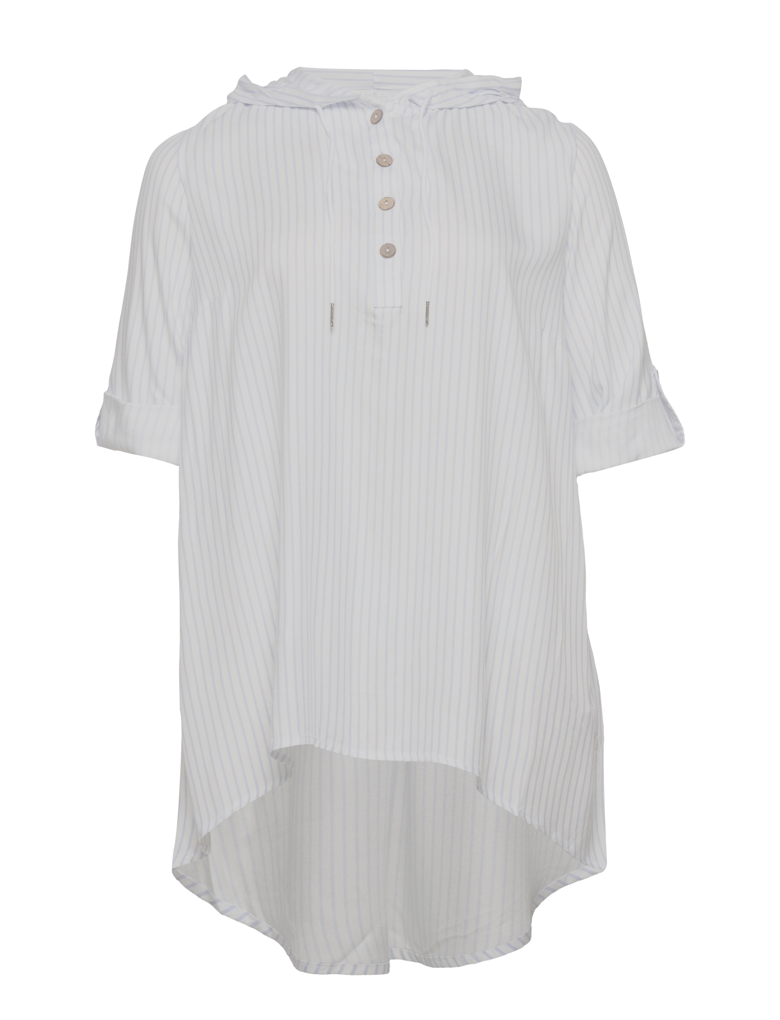 Zizzi - CALILO, 3/4, HOODIE TUNIC - icelandicblue stripe - 1