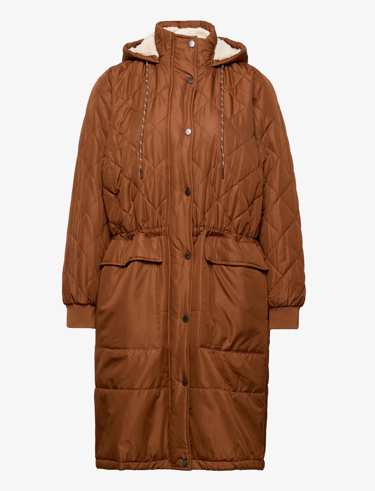 Zizzi - CACAMP HOOD, L/S, COAT - spring jackets - brown - 0