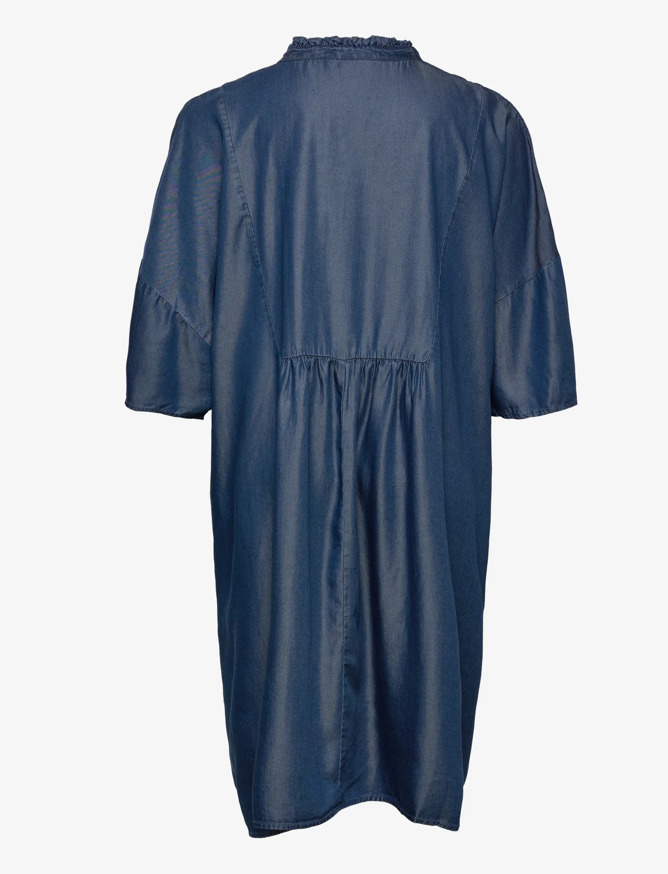 Zizzi - JFRIGG, 3/4, KNEE DRESS - midi kjoler - blue denim - 1