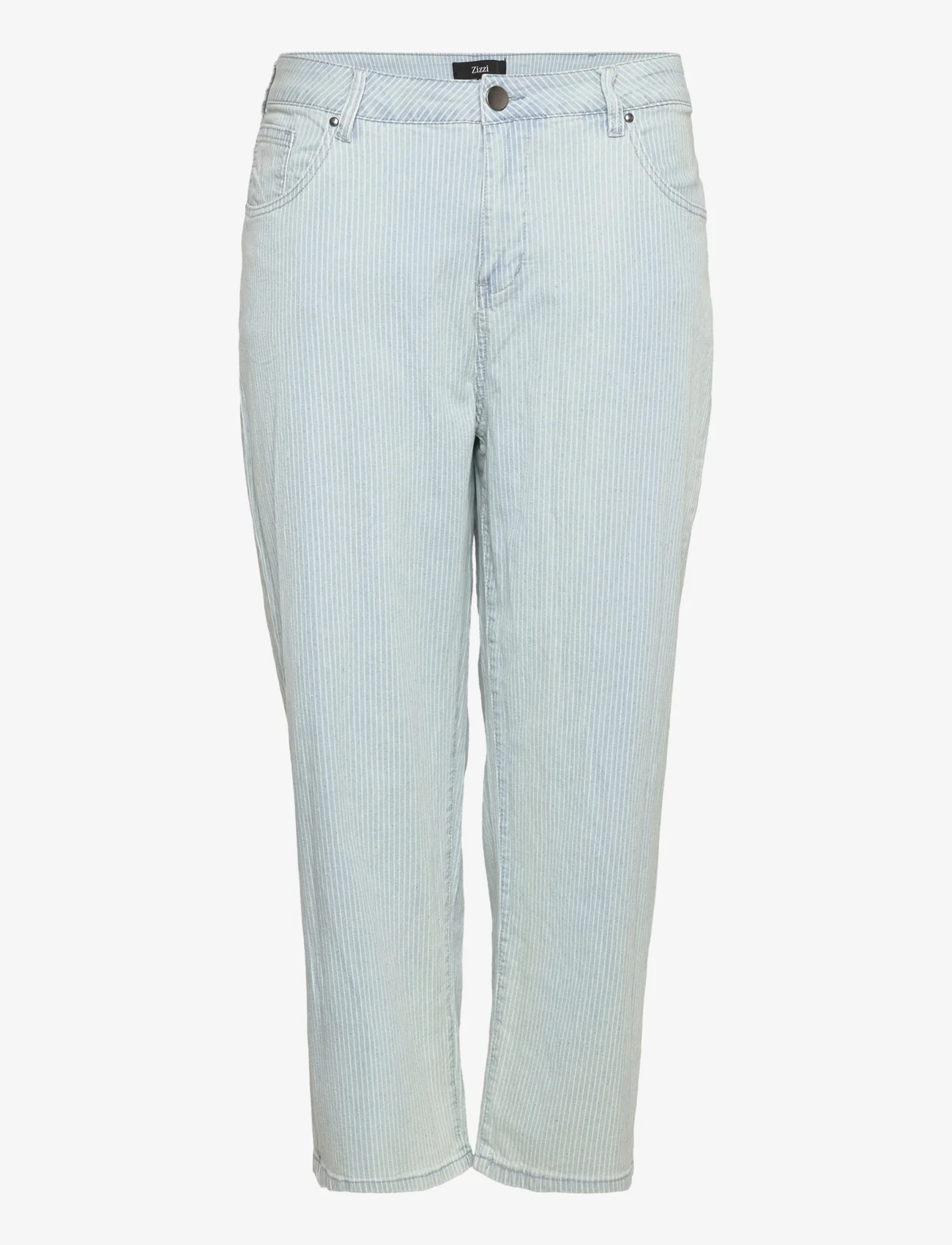 Zizzi - JGAIGA, CROP, VERA JEANS - raka jeans - light blue stripe - 0