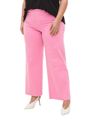 Zizzi - JSELINA, FLARE WIDE JEANS - brede jeans - pink - 5