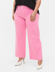 Zizzi - JSELINA, FLARE WIDE JEANS - brede jeans - pink - 7