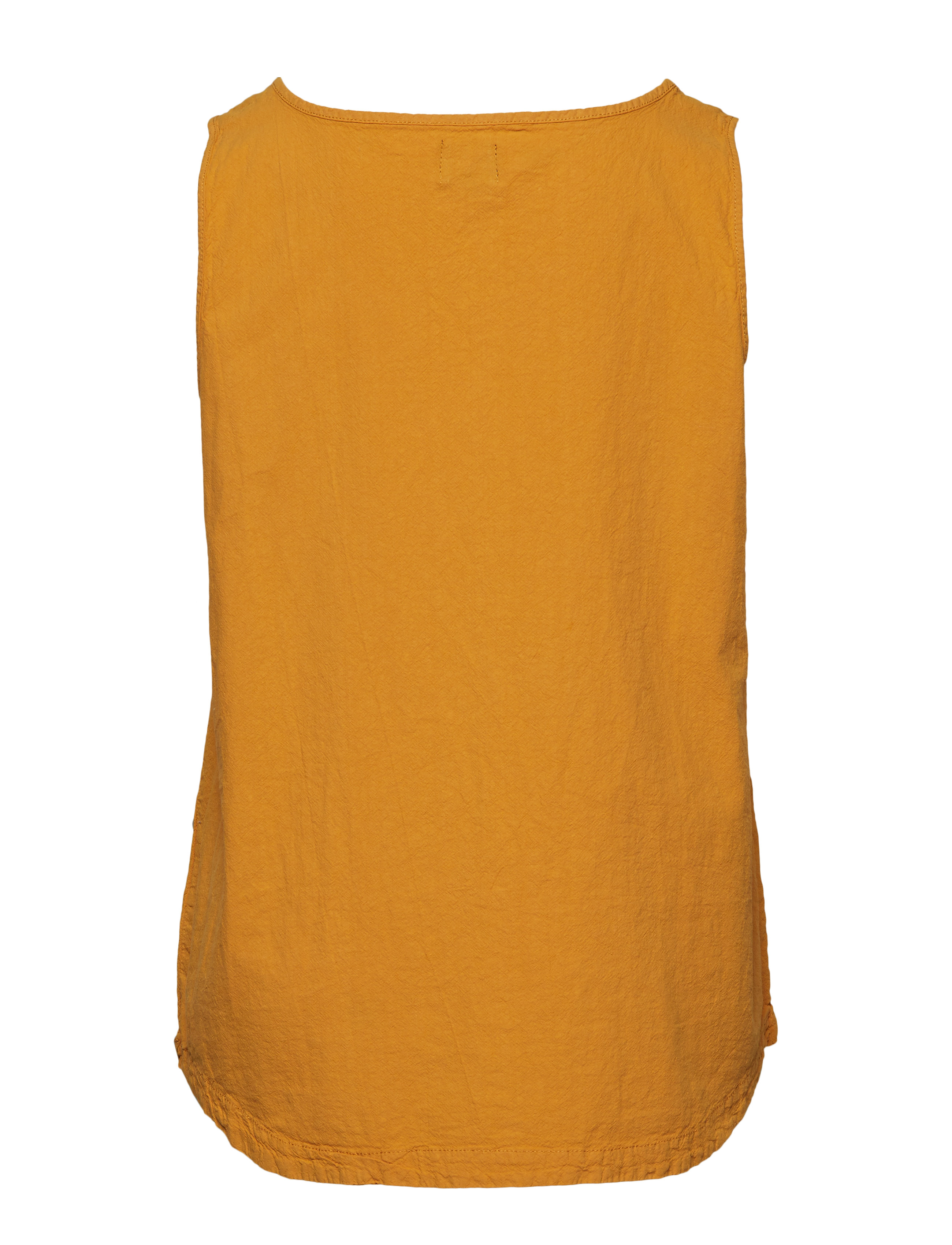 Zizzi - Top Cotton Plus Size V Neck Smocking - yellow - 1