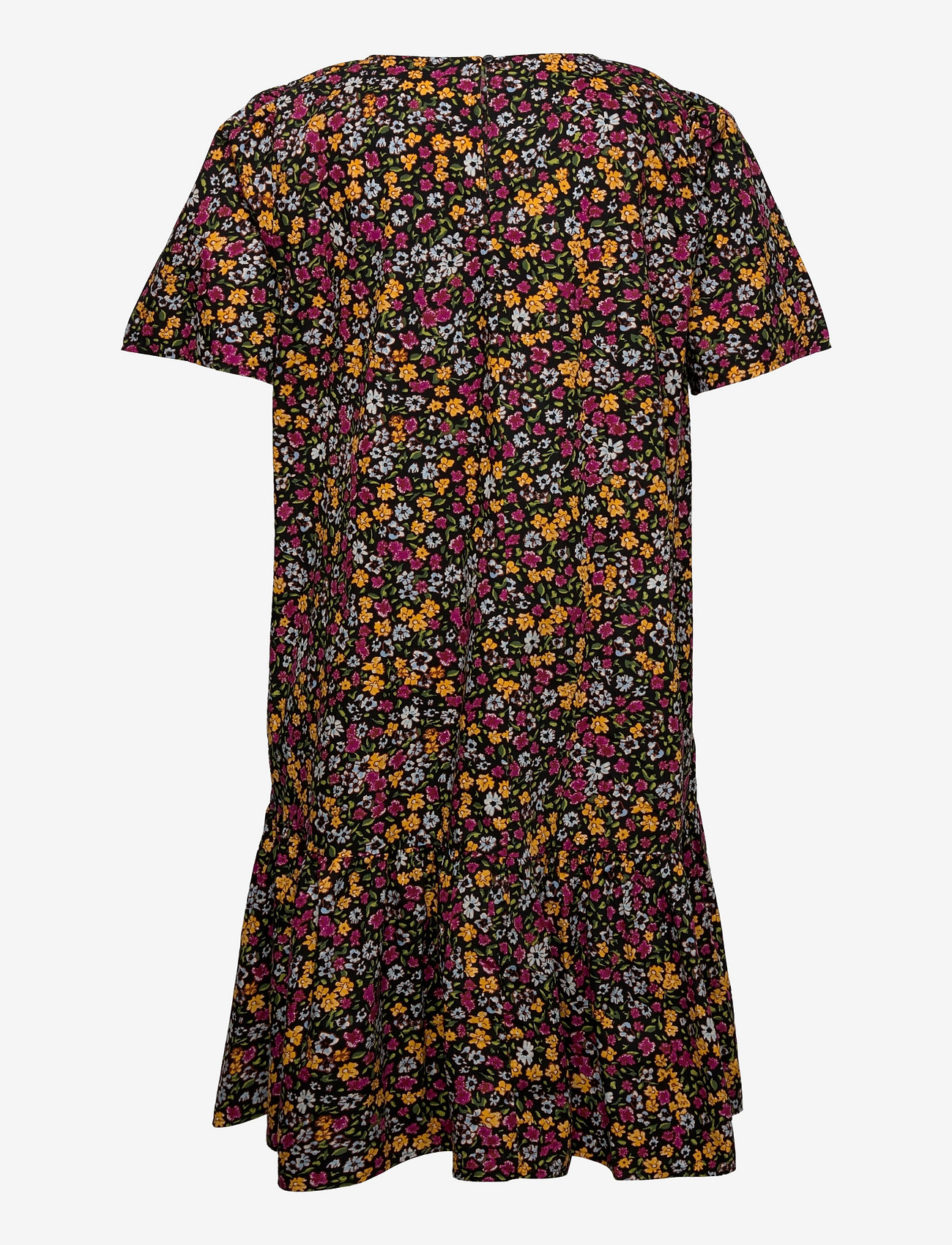 Zizzi - MELLY, S/S, BLK DRESS - black flower aop - 1