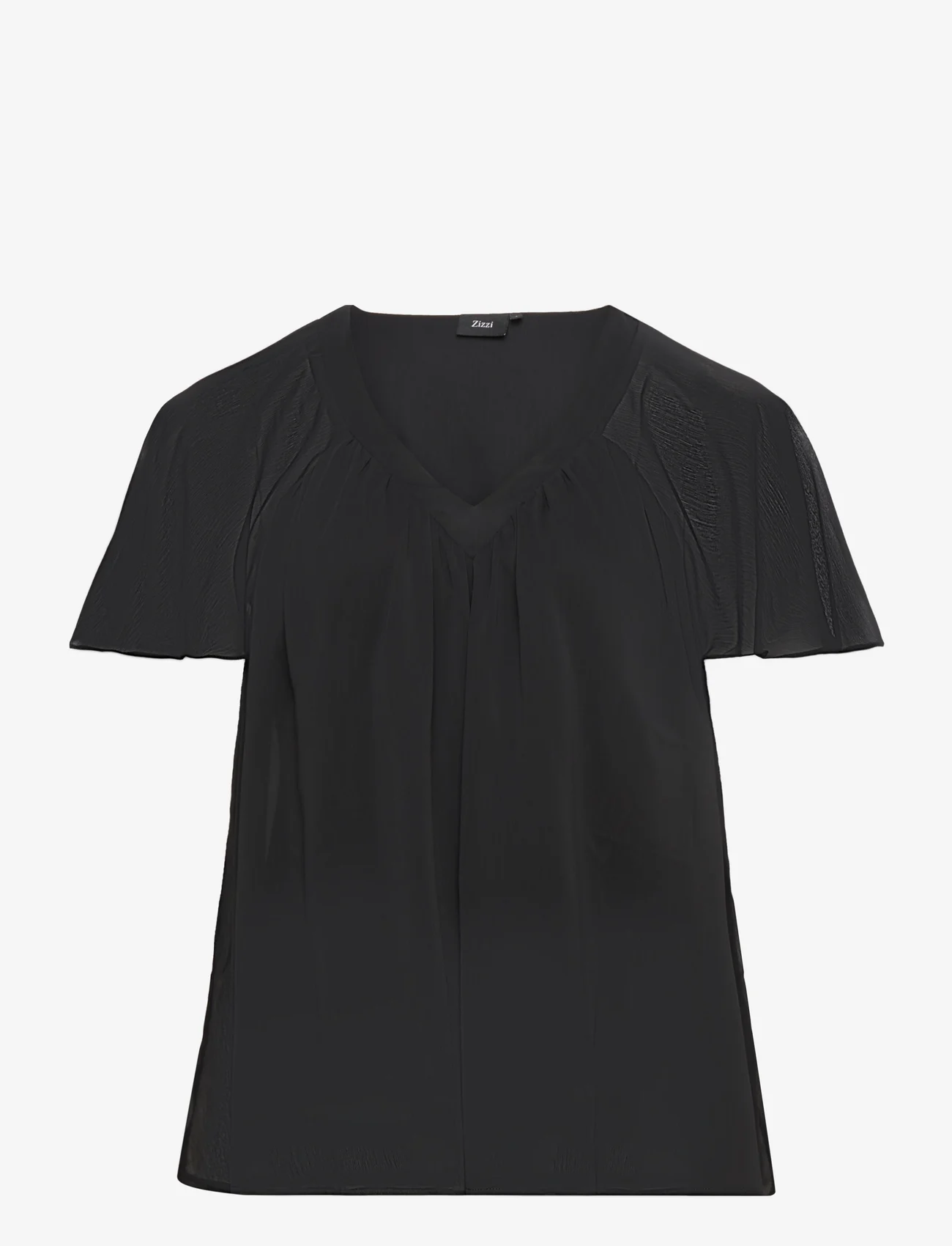 Zizzi - MAGNES, S/S, BLOUSE - blouses korte mouwen - black - 0