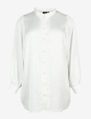 Zizzi - MSARALY, L/S, LONG SHIRT - långärmade skjortor - white - 0