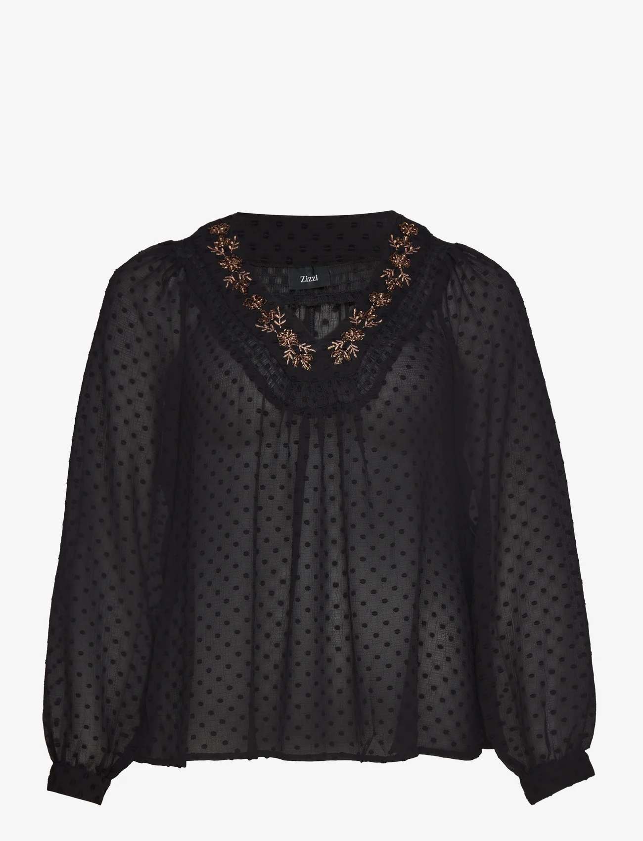 Zizzi - MVULA, L/S, BLOUSE - blouses met lange mouwen - black - 0
