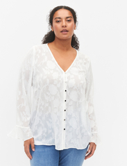 Zizzi - MSALLY, L/S, SHIRT - blouses met lange mouwen - white - 0