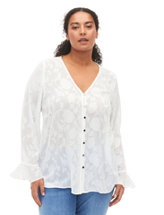 Zizzi - MSALLY, L/S, SHIRT - blouses met lange mouwen - white - 6
