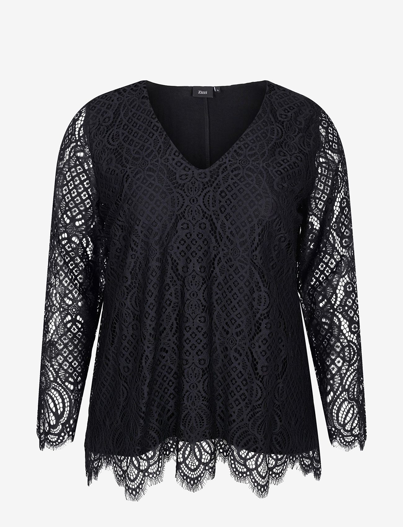 Zizzi - MDINDY, L/S, BLOUSE - long-sleeved blouses - black - 0