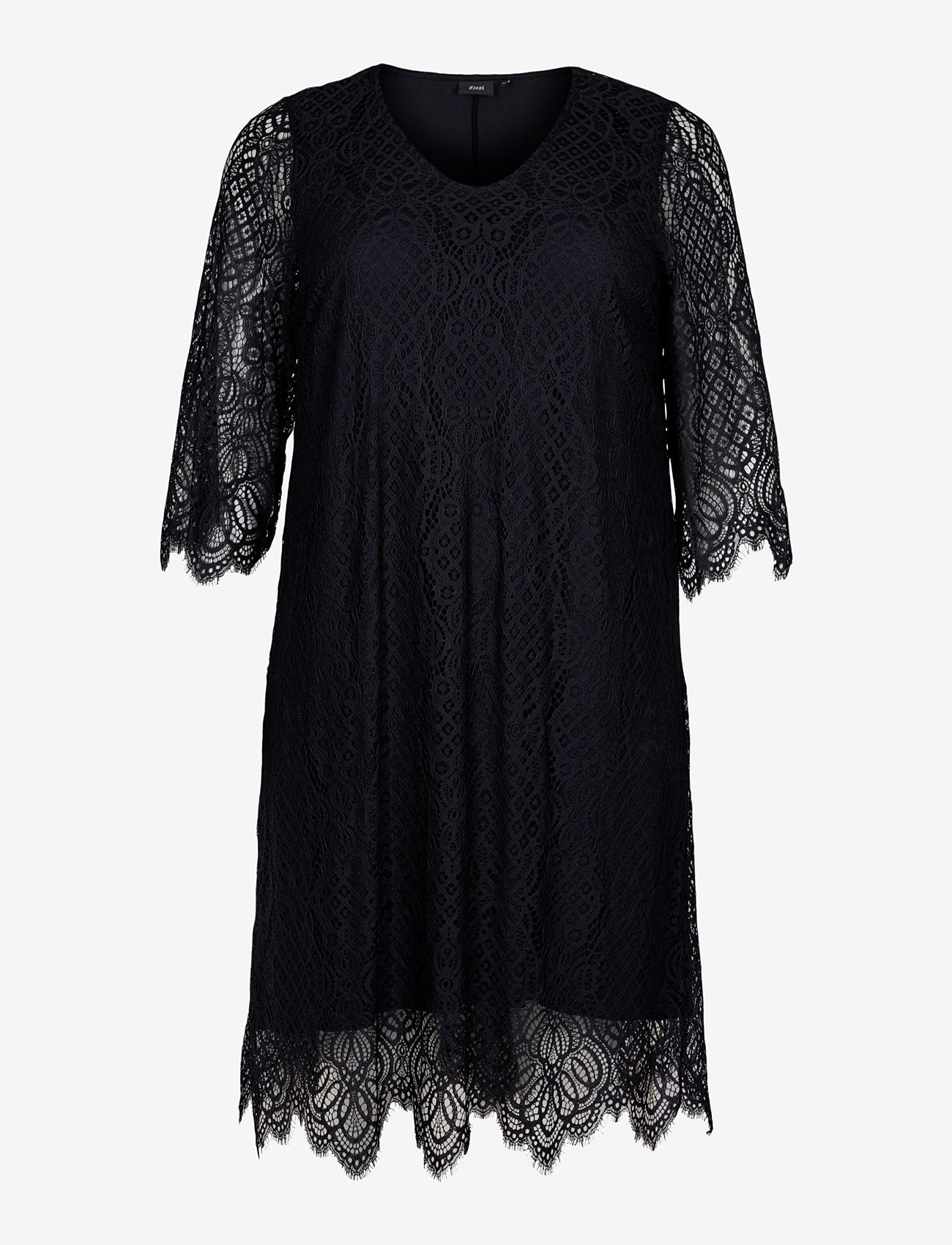 Zizzi - MDINDY, 3/4, KNEE DRESS - ballīšu apģērbs par outlet cenām - black - 0