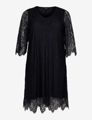 Zizzi - MDINDY, 3/4, KNEE DRESS - vakarėlių drabužiai išparduotuvių kainomis - black - 0