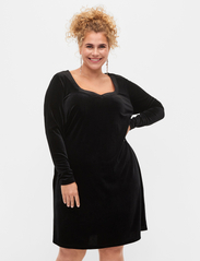 Zizzi - MLIVIA, L/S, ABK DRESS - t-shirt dresses - black - 3