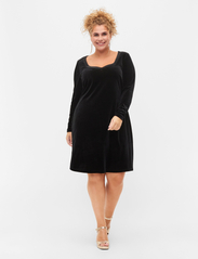 Zizzi - MLIVIA, L/S, ABK DRESS - t-shirt dresses - black - 4