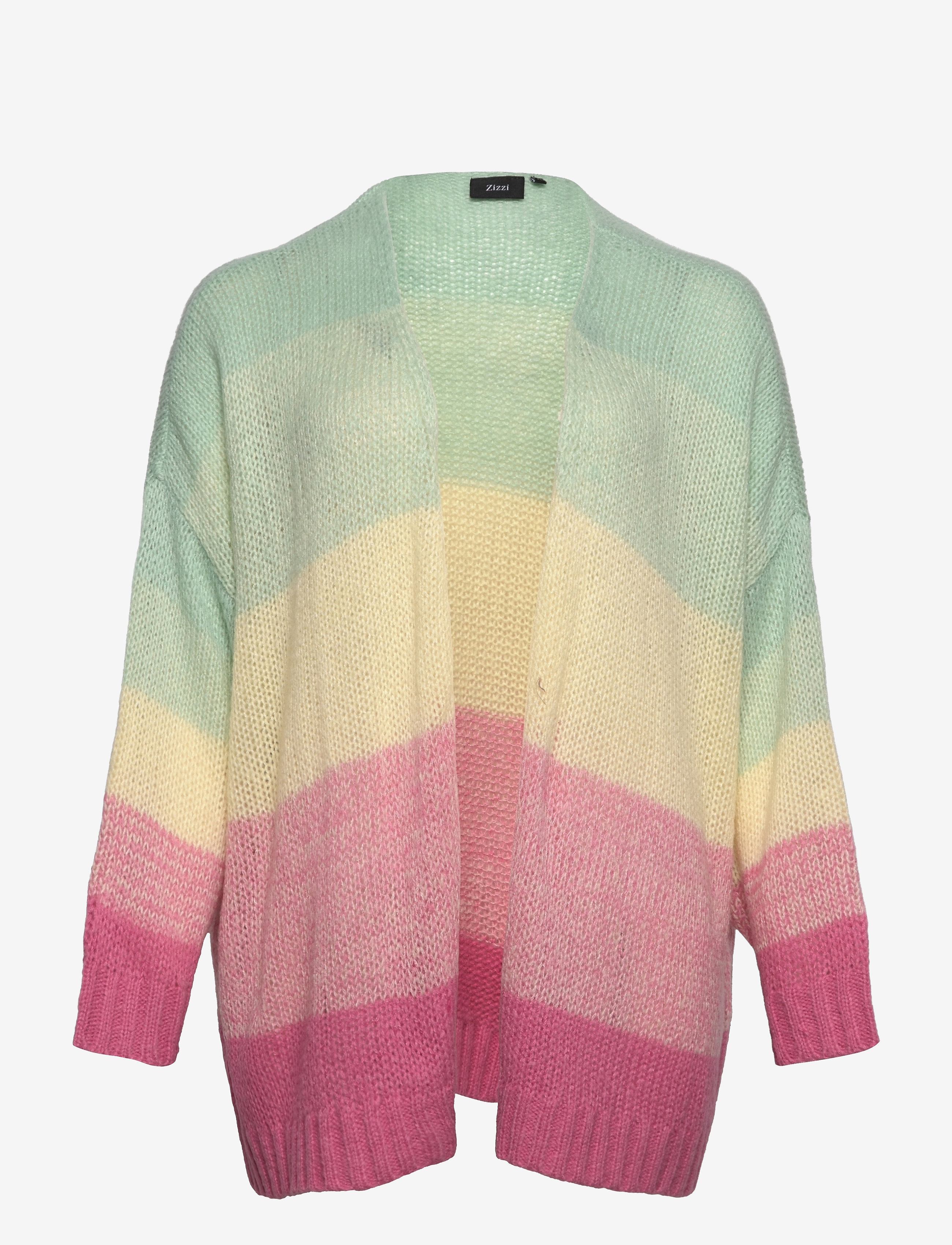 Zizzi - MCINDY MIX, L/S, CARDIGAN - pale banana comb - 0