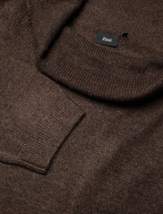 Zizzi - MBEA, L/S, FOLD ABK DRESS - knitted dresses - brown - 3