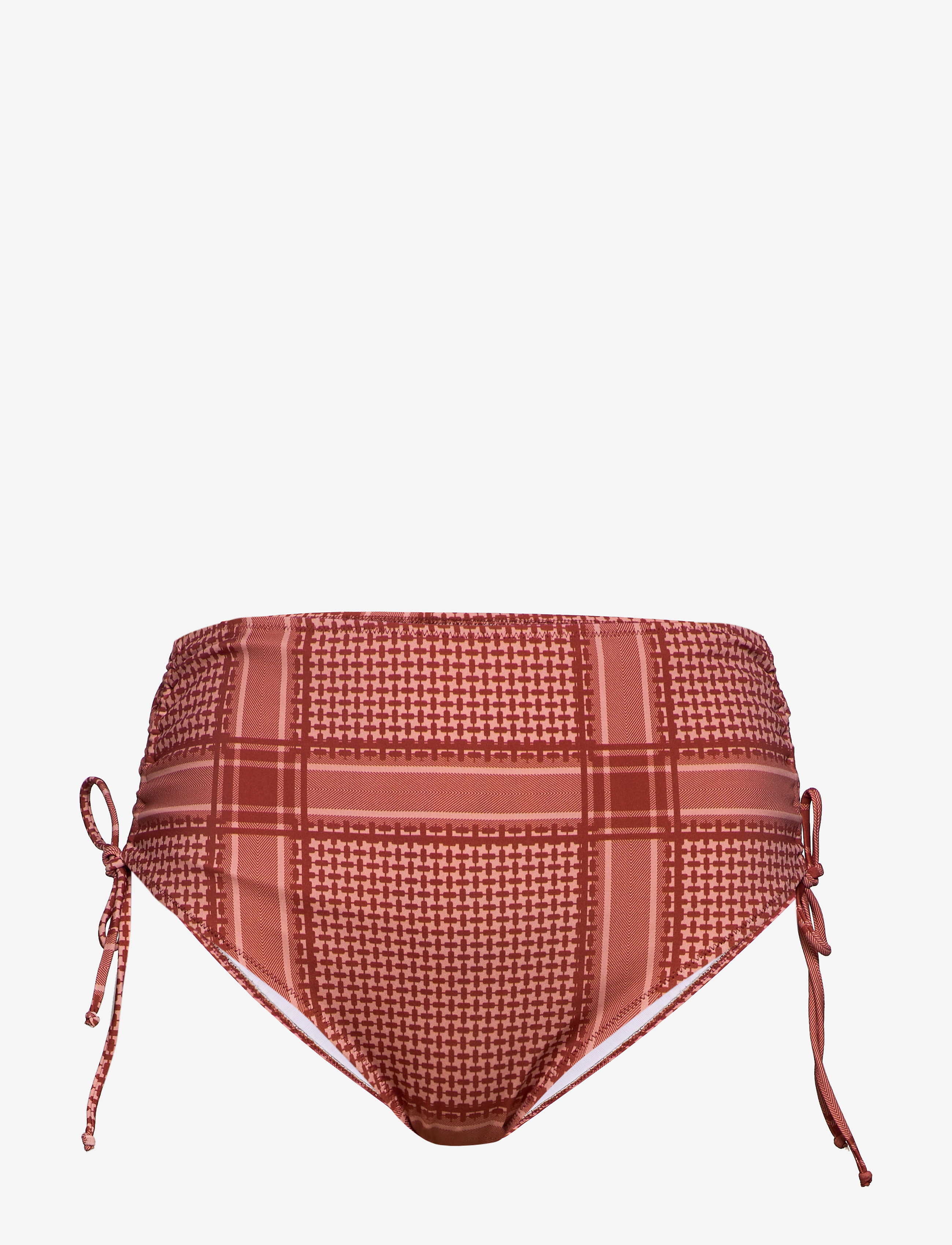 ZIZZI Bikini Buttoms Plus Size Print High Waist Tie Rot - 54 - Damen