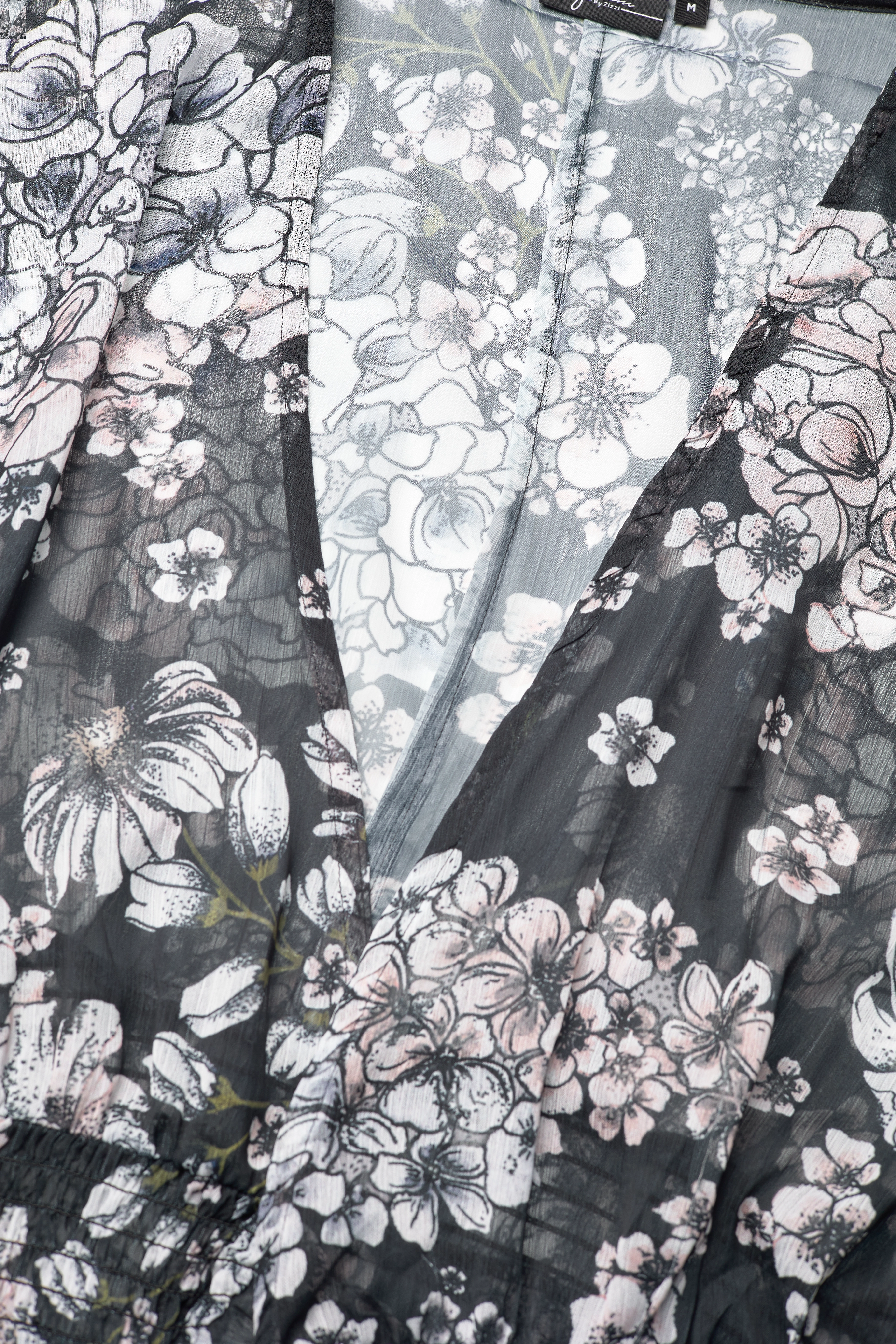 Zizzi - SERI, S/S, LONG KIMONO - small flower print - 2