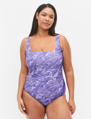 Zizzi - SMIA, HL, SWIMSUIT, AOP - swimsuits - purple - 3