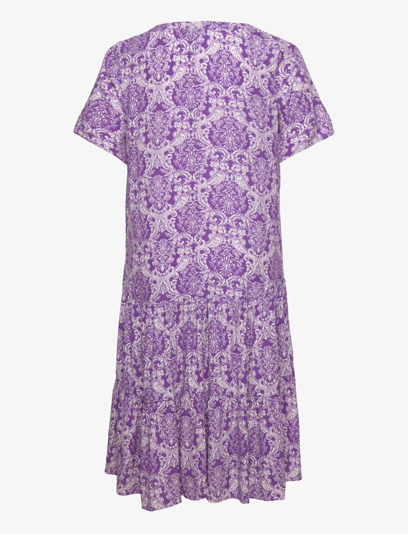 Zizzi - VBELLA, S/S, BLK DRESS - summer dresses - purple - 1