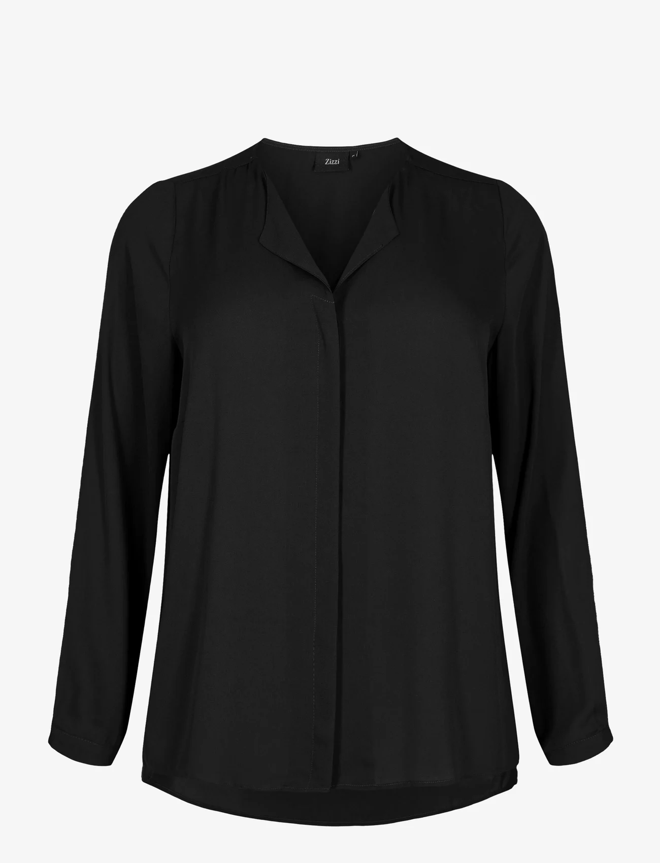 Zizzi - VSELI, L/S, SHIRT - langermede skjorter - black - 0