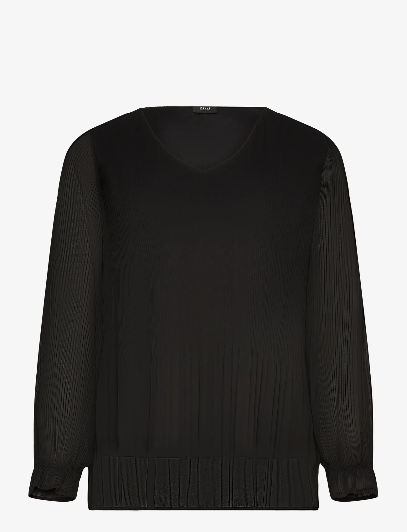 Zizzi - VGABBY, L/S, V-NECK BLOUSE - blouses met lange mouwen - black - 0