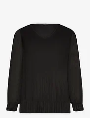 Zizzi - VGABBY, L/S, V-NECK BLOUSE - long-sleeved blouses - black - 0
