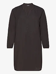 Zizzi - VANNI, L/S, V-NECK, ABK DRESS - shirt dresses - black - 0