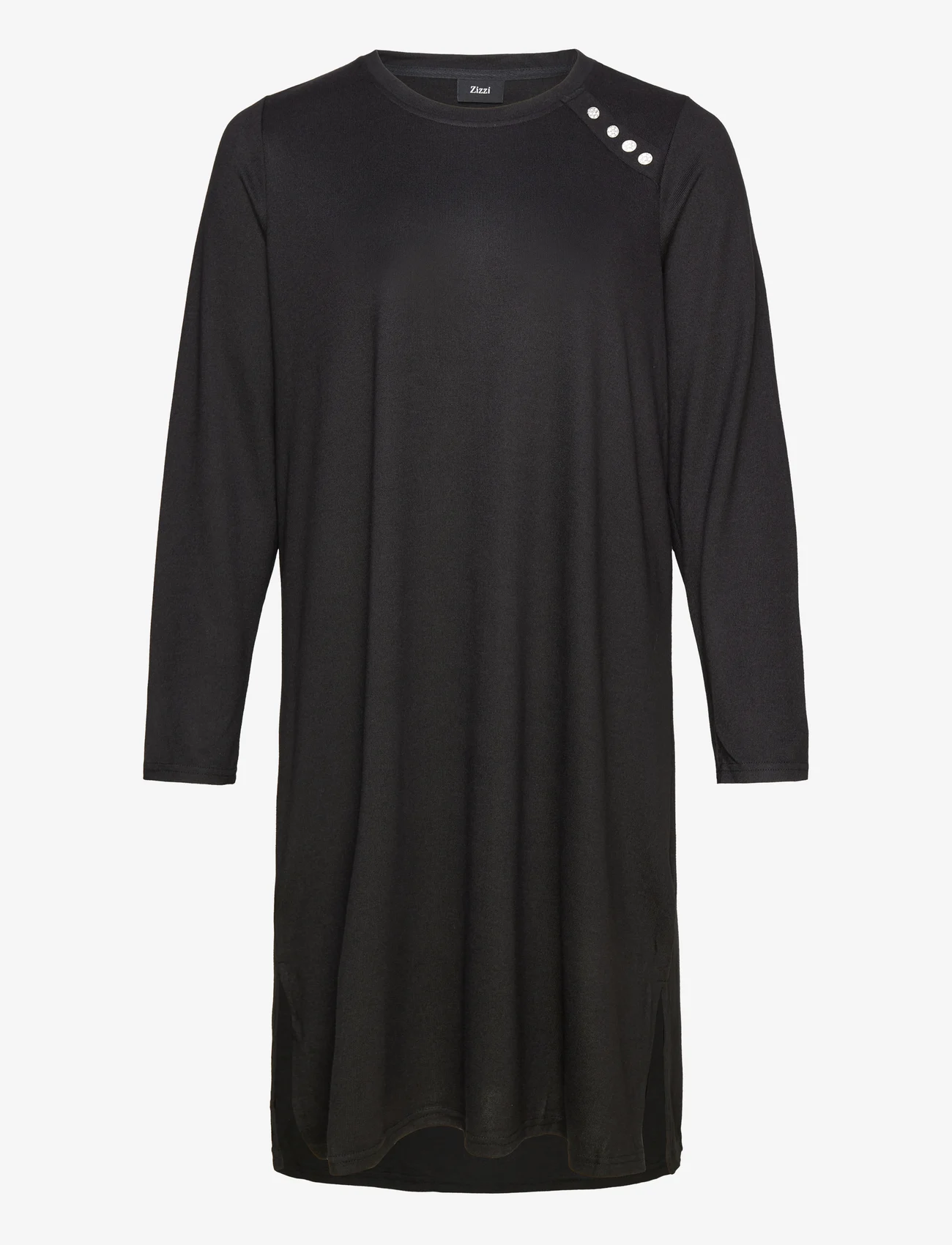 Zizzi - VLUCCA, L/S, ABK DRESS - t-shirt-kleider - black - 0