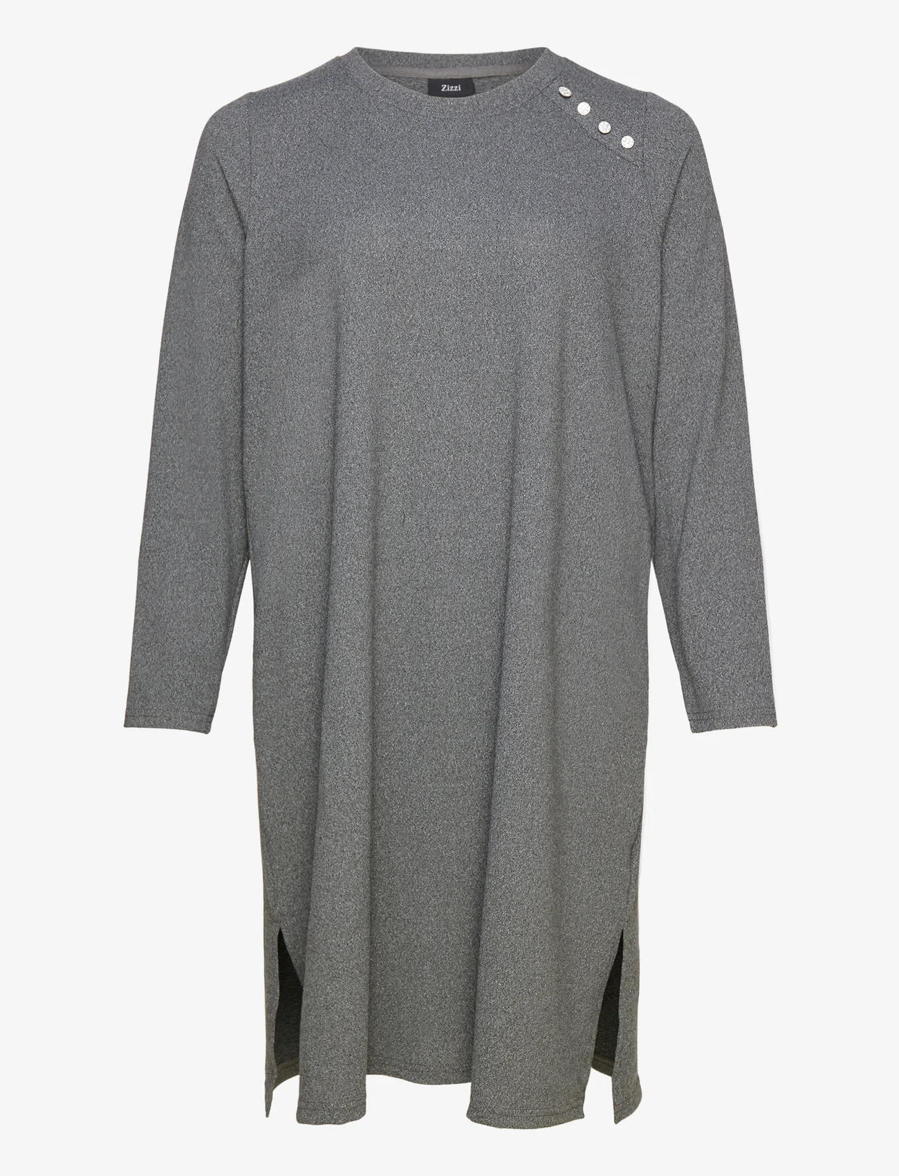 Zizzi - VLUCCA, L/S, ABK DRESS - sukienki koszulowe - dark grey - 0