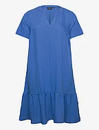 VMACY, S/S, KNEE DRESS - BLUE