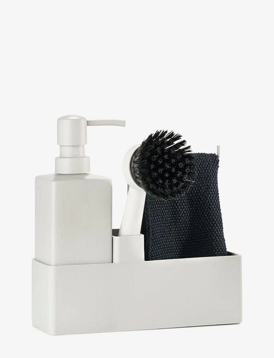 Zone Denmark - Dishwashing set w cloth - tücher & spülbürste - varm grey - 0