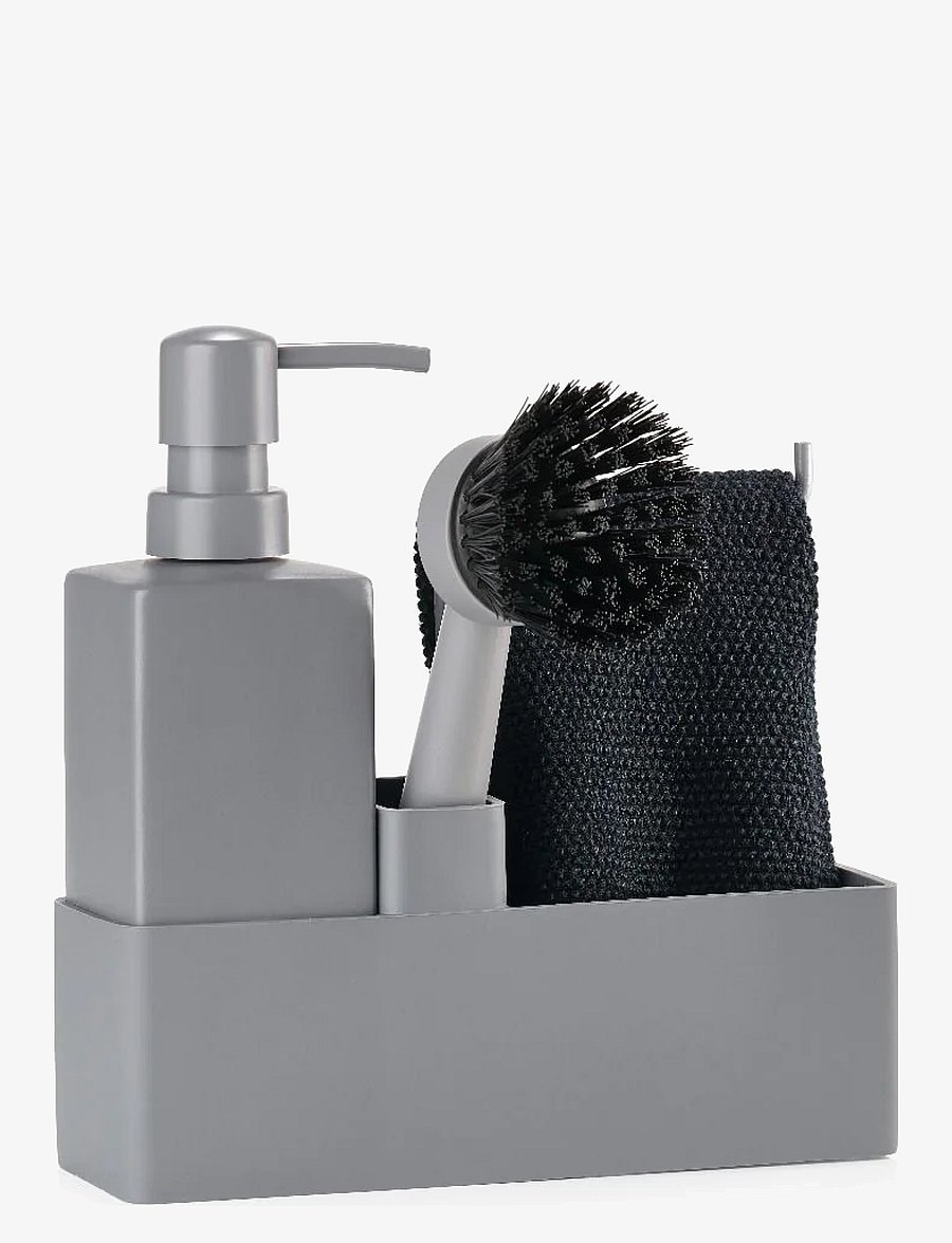 Zone Denmark - Dishwashing set w cloth - tücher & spülbürste - grey - 1