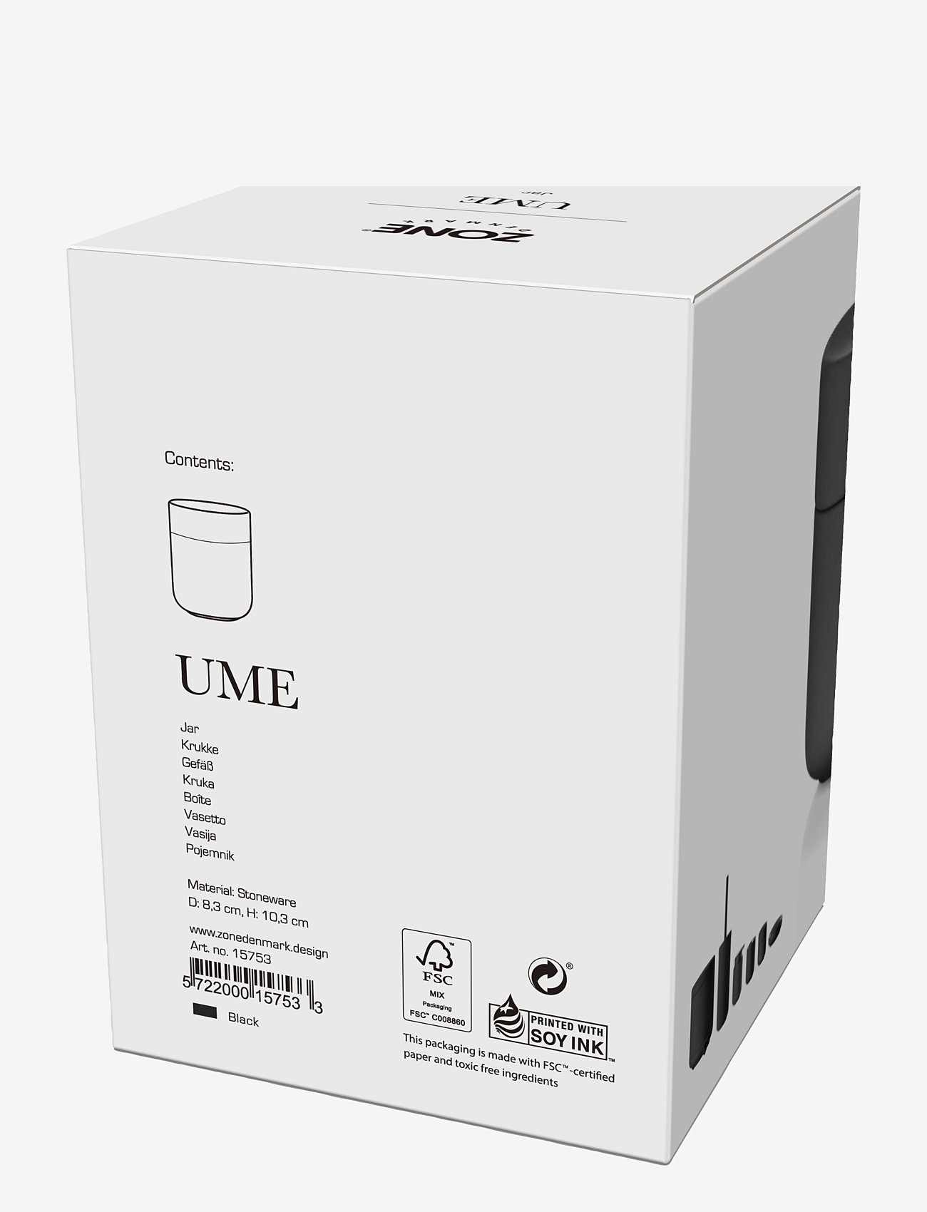 Zone Denmark - Jar with lid Ume - dantų šepetėlių laikikliai - black - 3