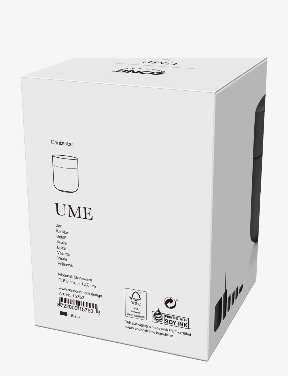 Zone Denmark - Jar with lid Ume - rasiat - black - 2