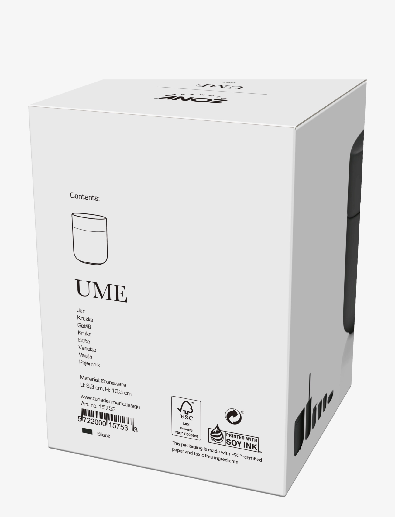 Zone Denmark - Krukke med låg Ume - laveste priser - black - 3