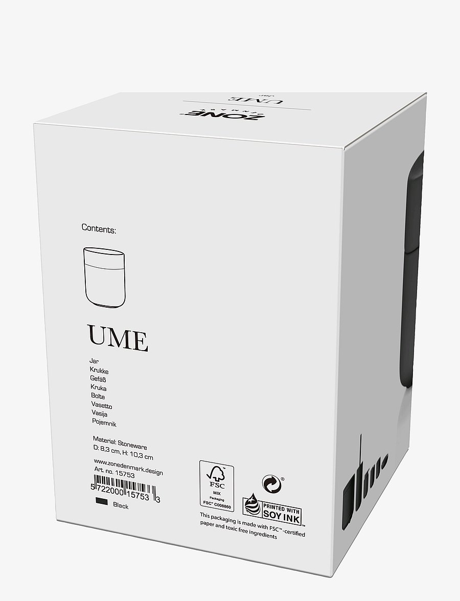 Zone Denmark - Jar with lid Ume - minikarbid - black - 3