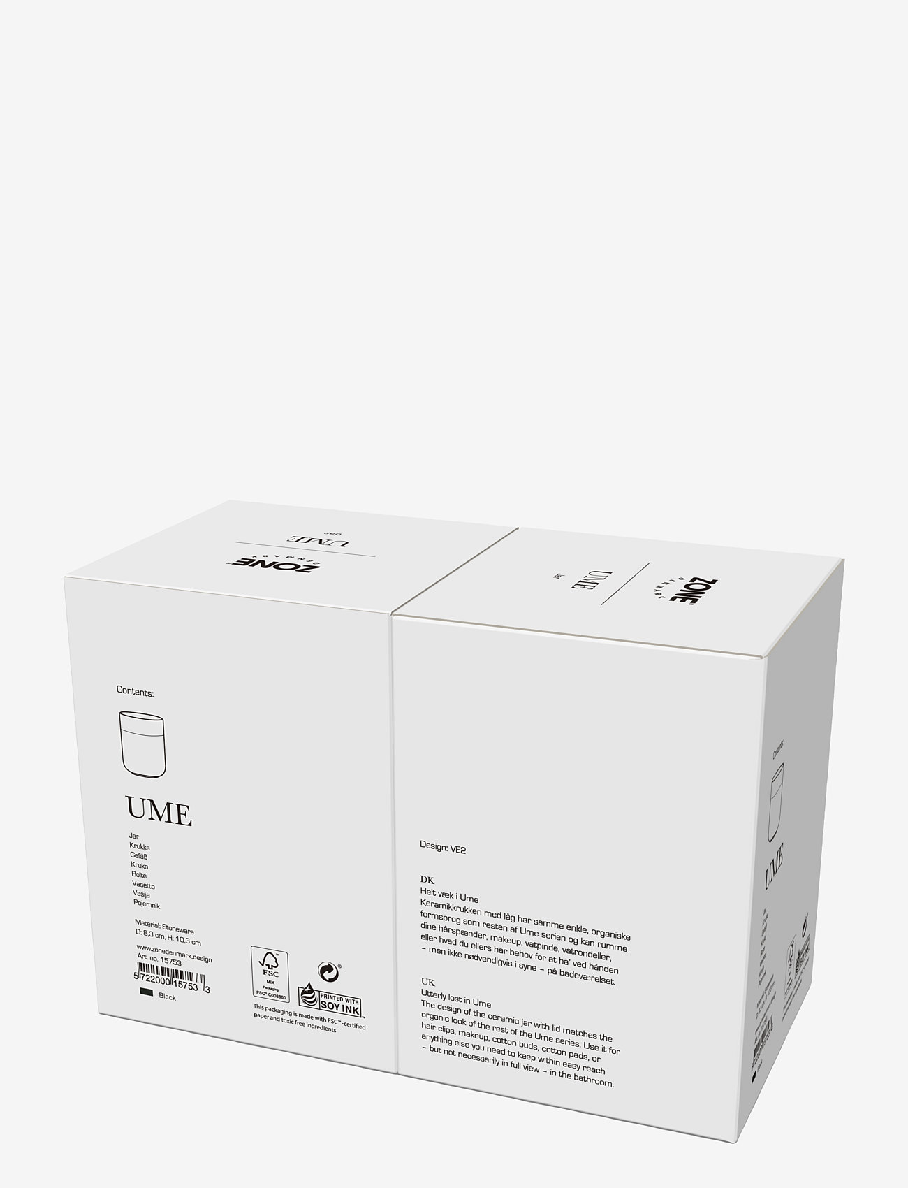 Zone Denmark - Jar with lid Ume - dantų šepetėlių laikikliai - black - 5