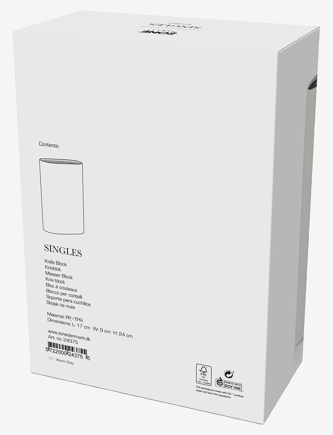 Zone Denmark - Knife block Singles - iepērcies pēc cenas - varm grey - 2