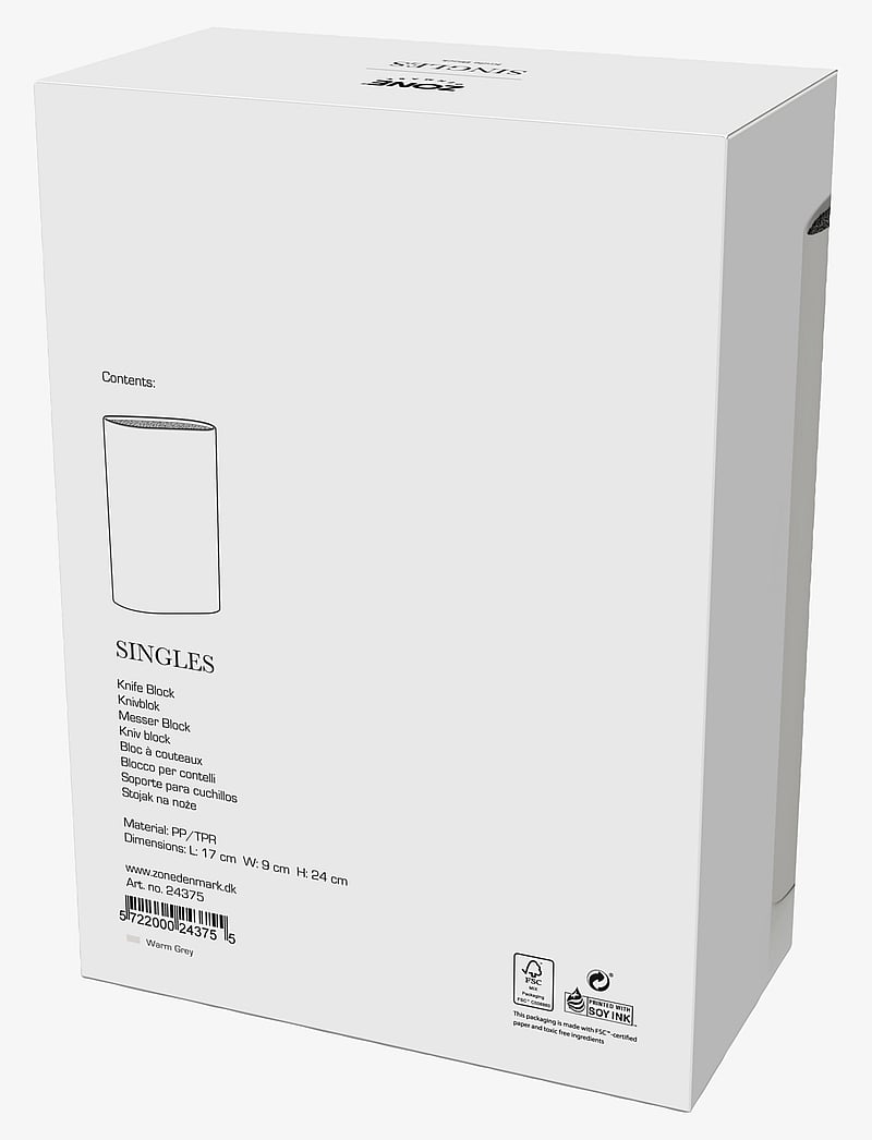 Zone Denmark - Knife block Singles - noaplokid - varm grey - 2