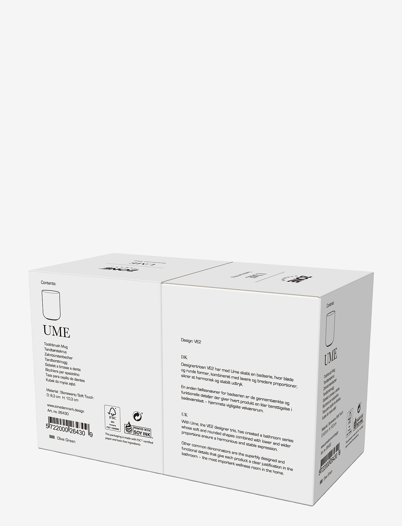 Zone Denmark - Tandbørstekrus Ume - køb efter pris - olive green - 4