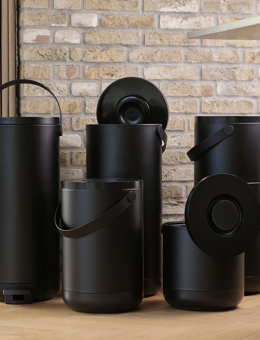 Zone Denmark - Waste bin Circular - papierkörbe - black - 5